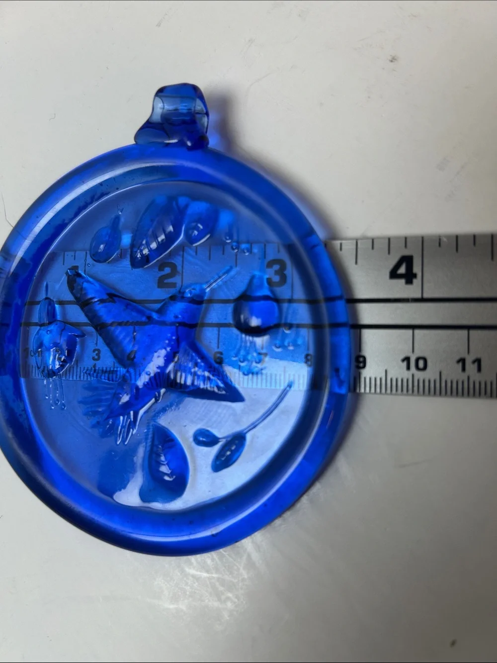 Cobalt blue Round Hummingbird Ornament or Suncatcher